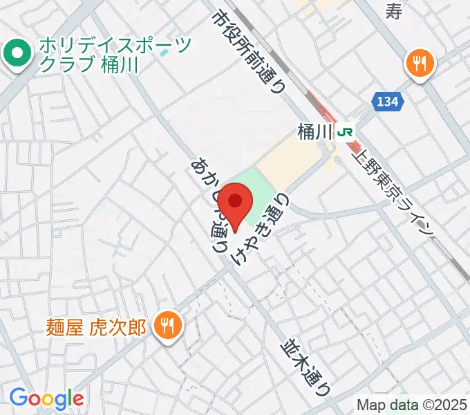 響の森 桶川市民ホールの地図