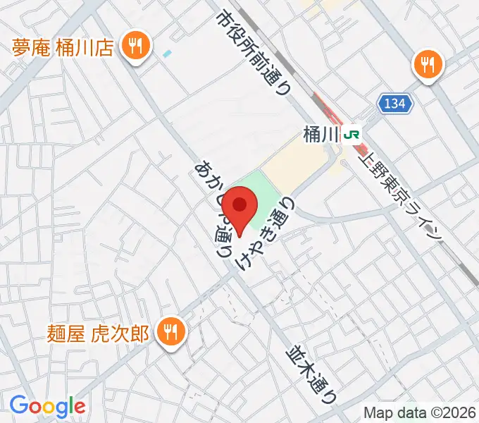 響の森 桶川市民ホールの地図
