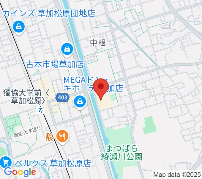 草加市文化会館の地図