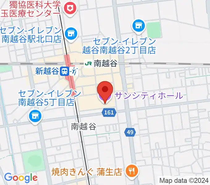 越谷サンシティホールの地図