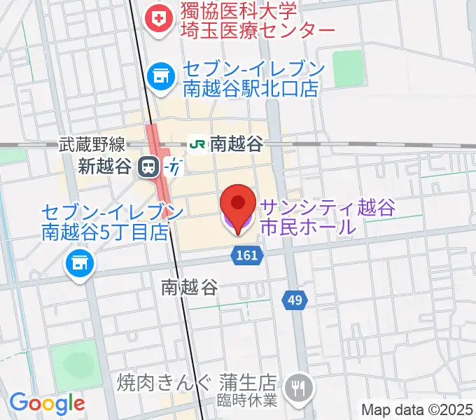 越谷サンシティホールの地図