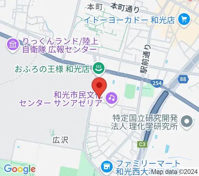 和光市民文化センター サンアゼリアの地図