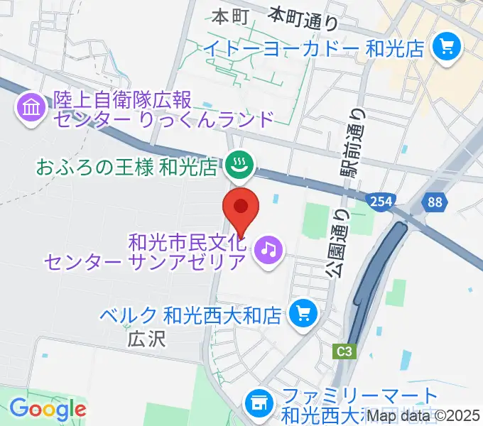 和光市民文化センター サンアゼリアの地図
