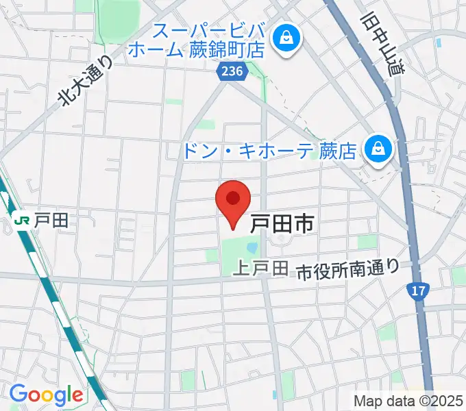 戸田市文化会館の地図