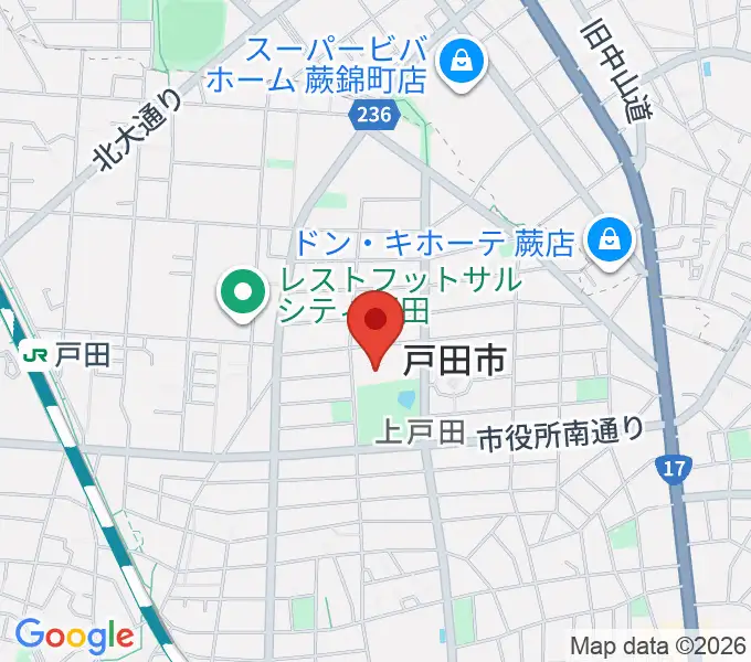 戸田市文化会館の地図