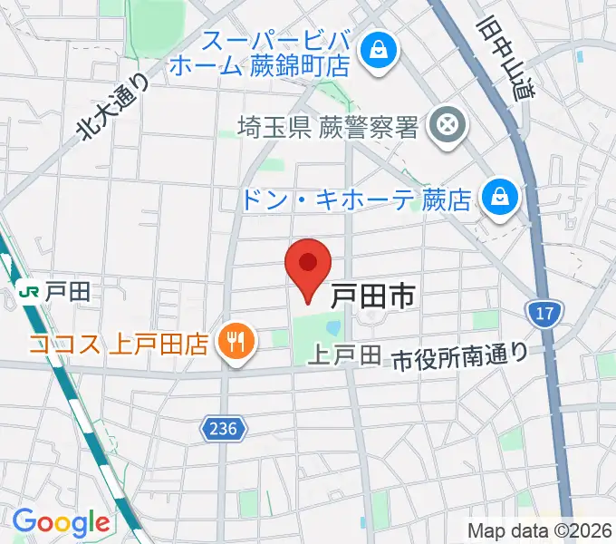 戸田市文化会館の地図
