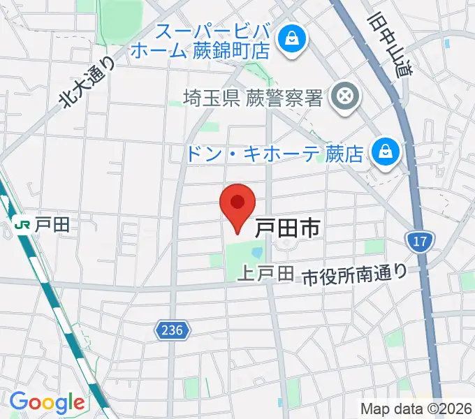 戸田市文化会館の地図