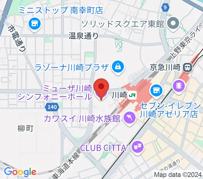 ミューザ川崎シンフォニーホールの地図