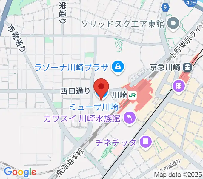 ミューザ川崎シンフォニーホールの地図