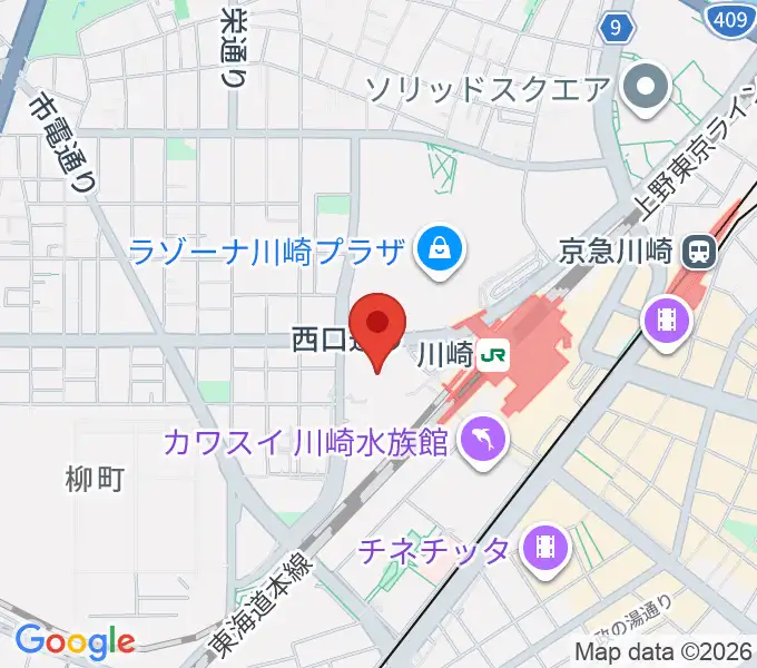 ミューザ川崎シンフォニーホールの地図