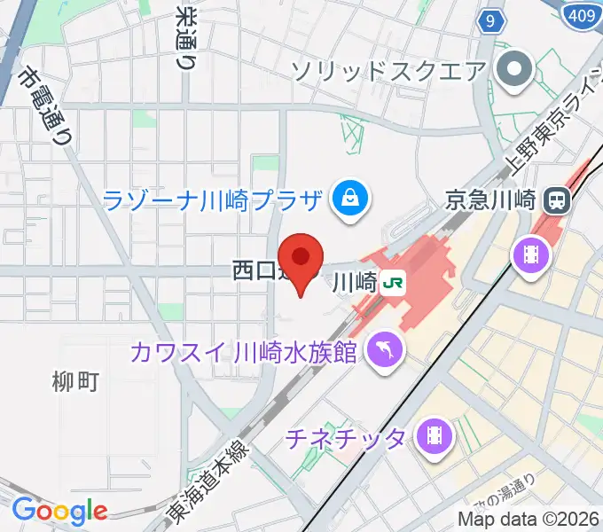 ミューザ川崎シンフォニーホールの地図