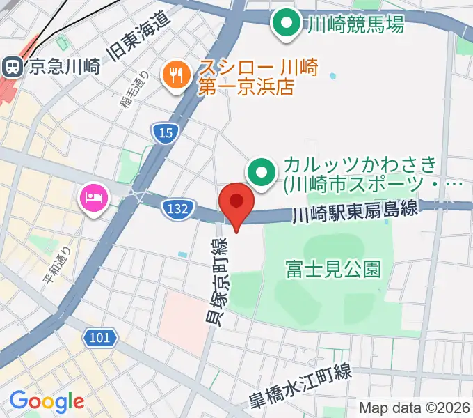 川崎市教育文化会館の地図