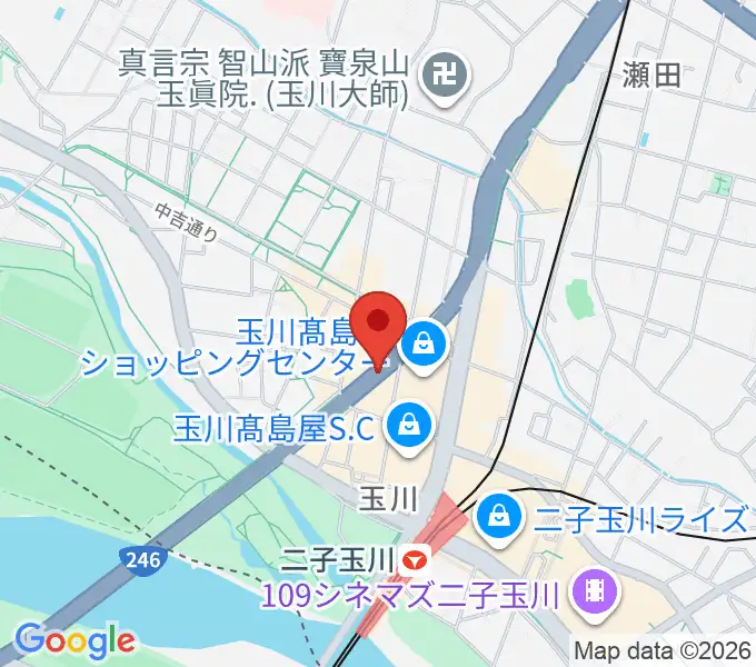 二子玉川アレーナホールの地図