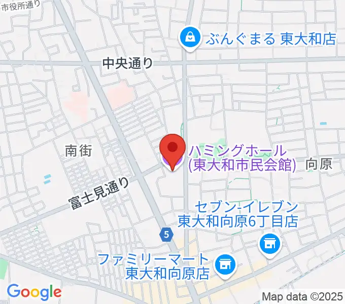 東大和市民会館ハミングホールの地図