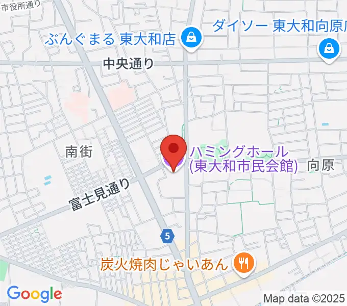 東大和市民会館ハミングホールの地図
