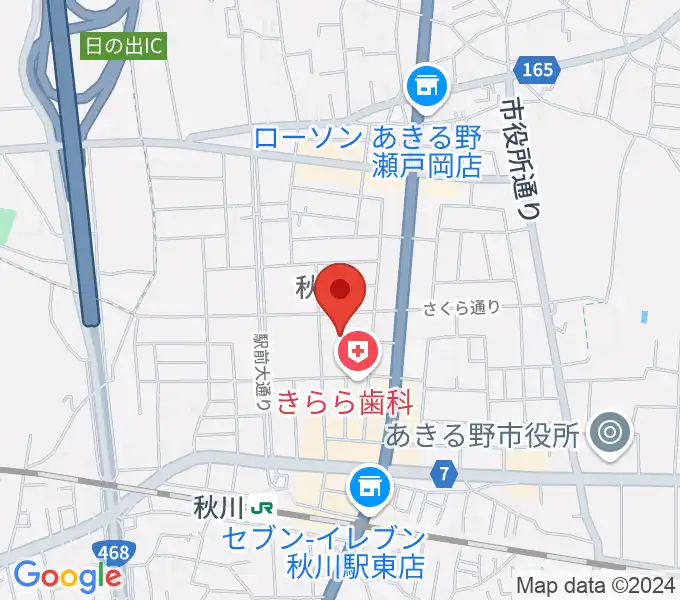 秋川キララホールの地図