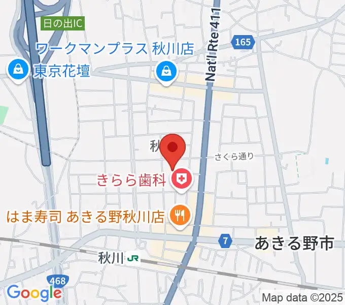 S&D秋川キララホールの地図