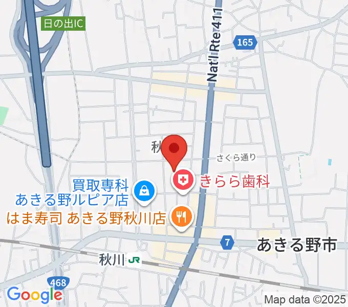 S&D秋川キララホールの地図