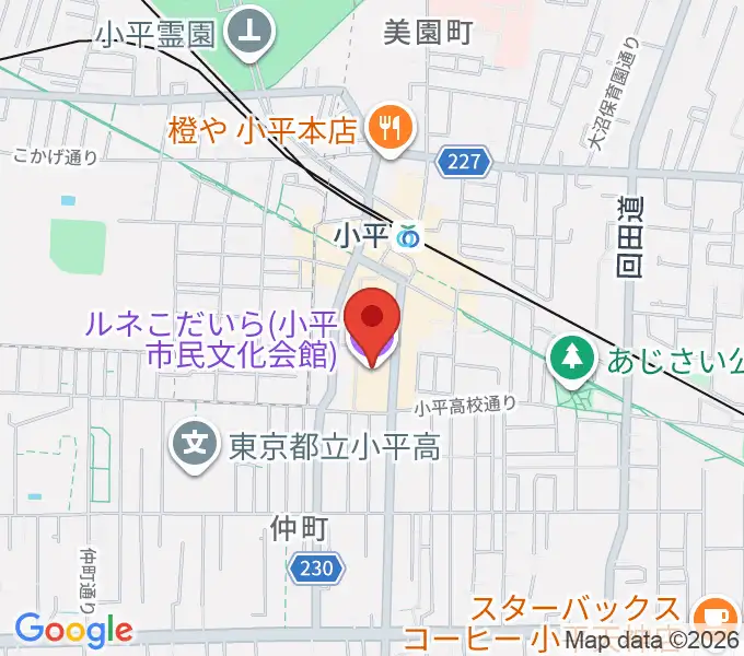 ルネこだいらの地図