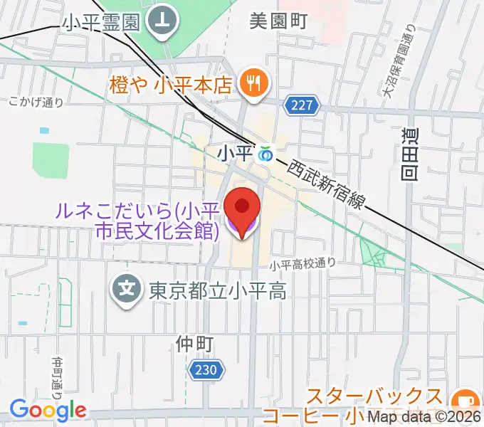 ルネこだいらの地図