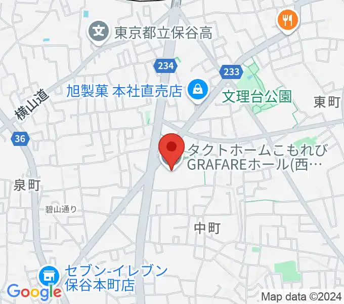 タクトホームこもれびGRAFAREホールの地図