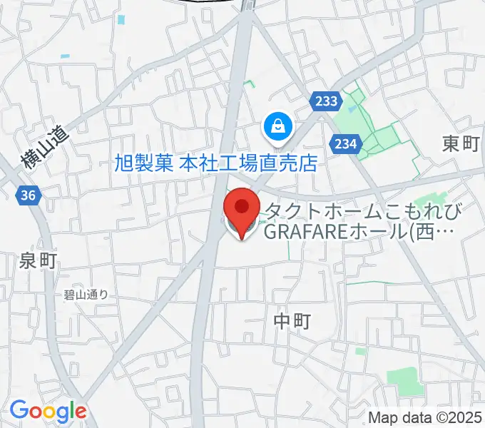 タクトホームこもれびGRAFAREホールの地図