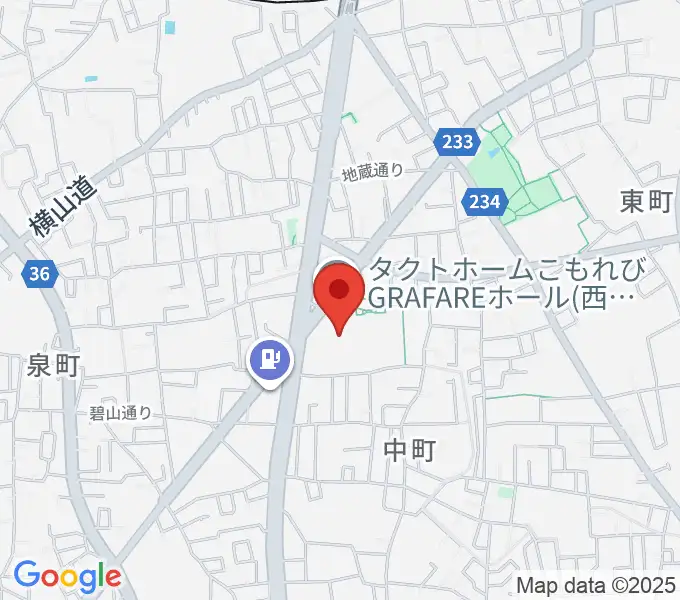 タクトホームこもれびGRAFAREホールの地図