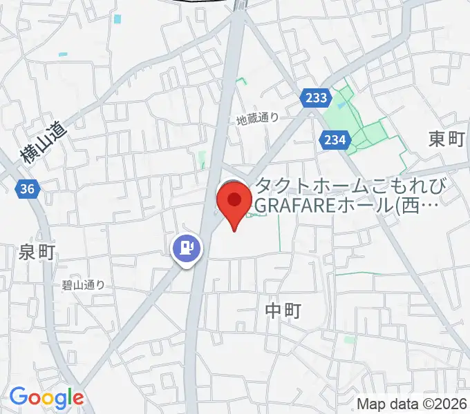 タクトホームこもれびGRAFAREホールの地図