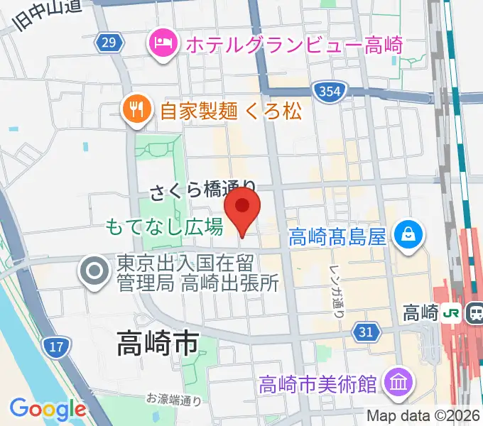アースヴォーカルスタジオの地図