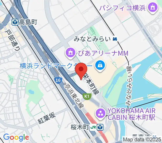 はまぎんホール ヴィアマーレの地図