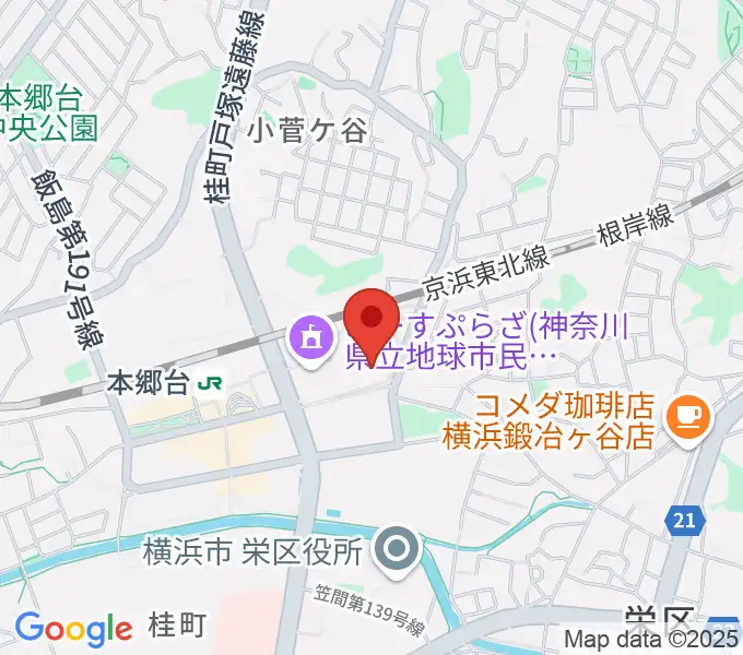 横浜市栄区民文化センター リリスの地図