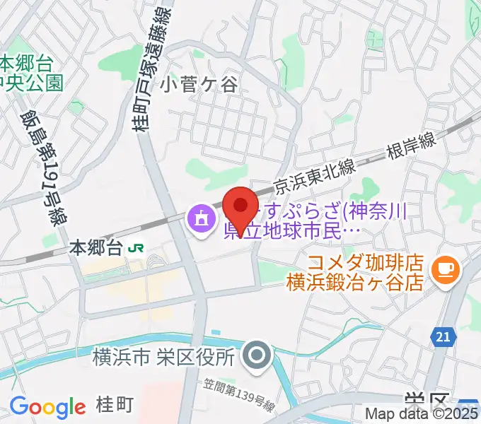 横浜市栄区民文化センター リリスの地図