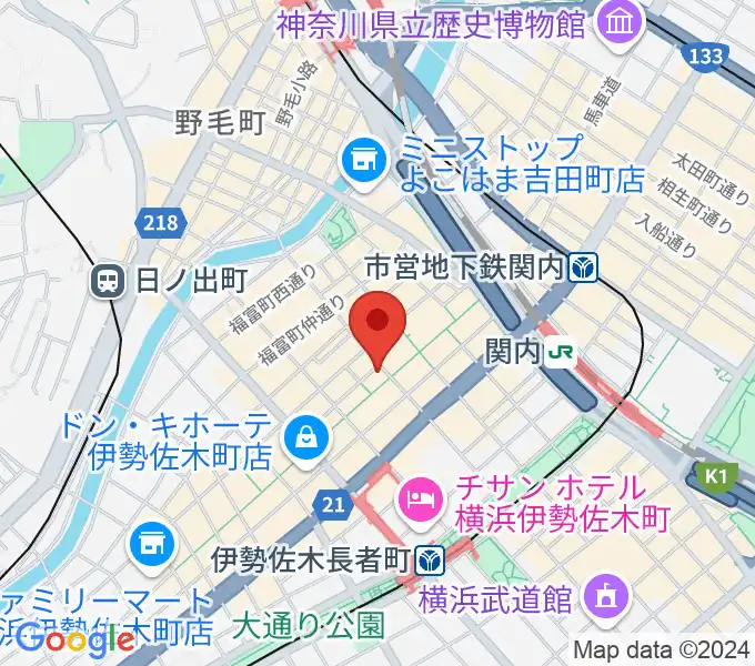 伊勢佐木町ジョンジョンの地図