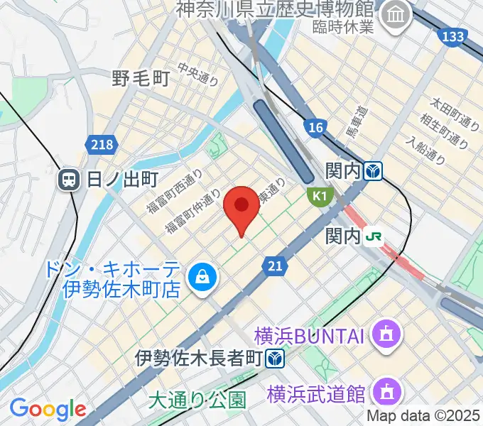 伊勢佐木町ジョンジョンの地図