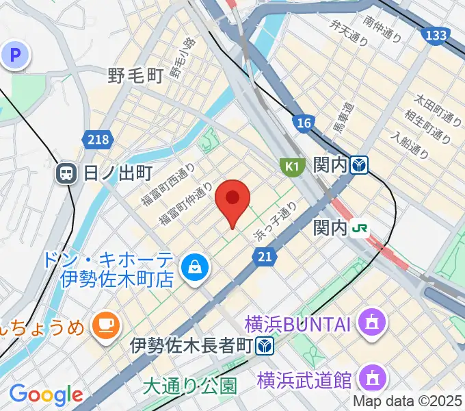 伊勢佐木町ジョンジョンの地図