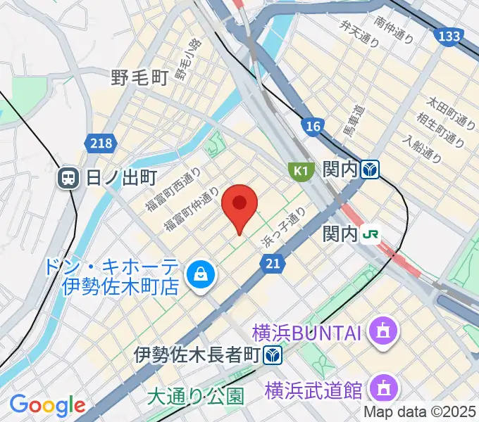伊勢佐木町ジョンジョンの地図