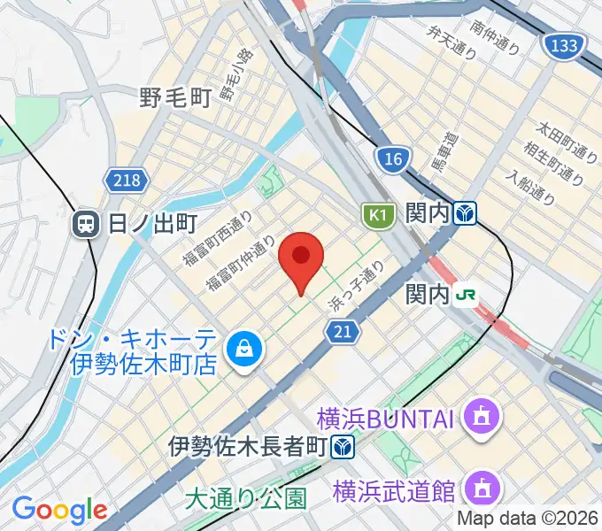 伊勢佐木町ジョンジョンの地図