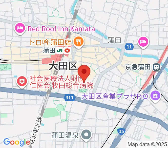 大田区民ホール・アプリコの地図