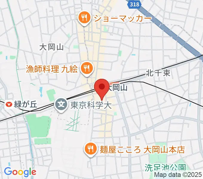 大岡山ピークワンの地図