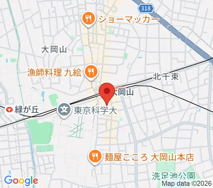 大岡山ピークワンの地図