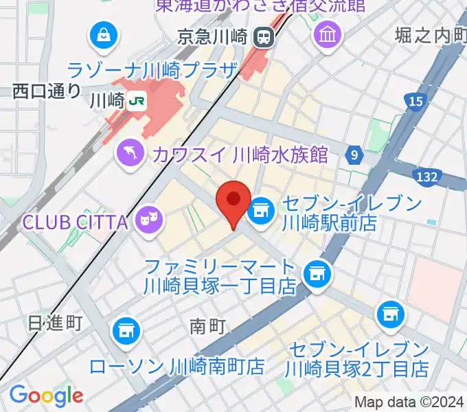 川崎セルビアンナイトの地図