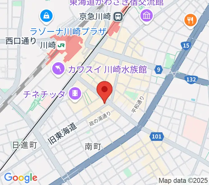 川崎セルビアンナイトの地図