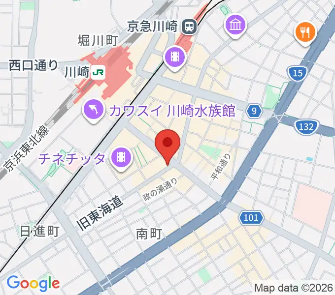 川崎セルビアンナイトの地図