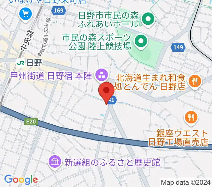 日野音楽教室の地図