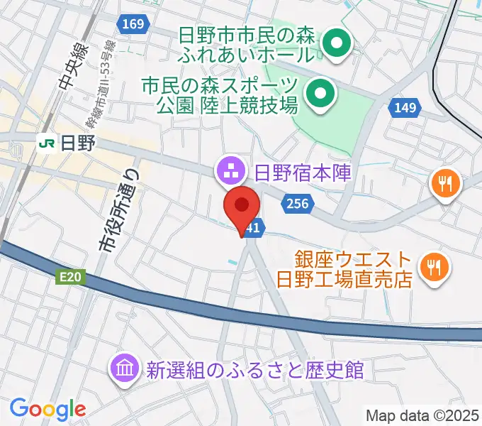 日野音楽教室の地図