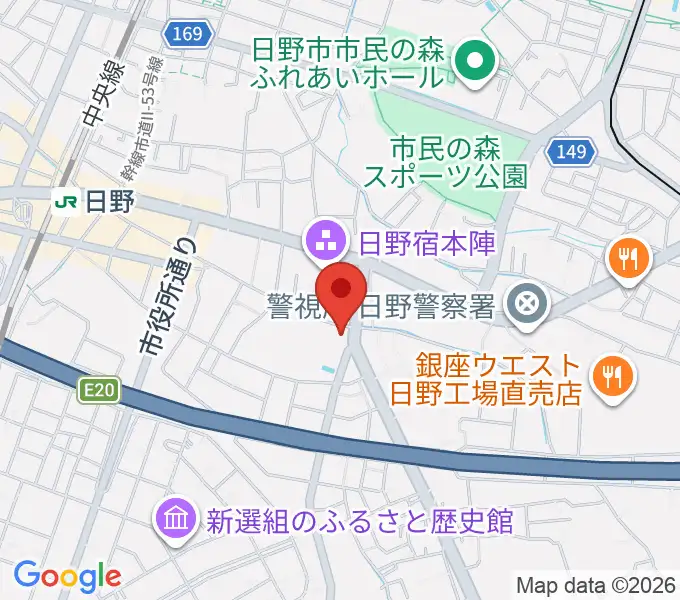 日野音楽教室の地図