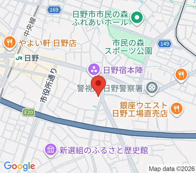 日野音楽教室の地図