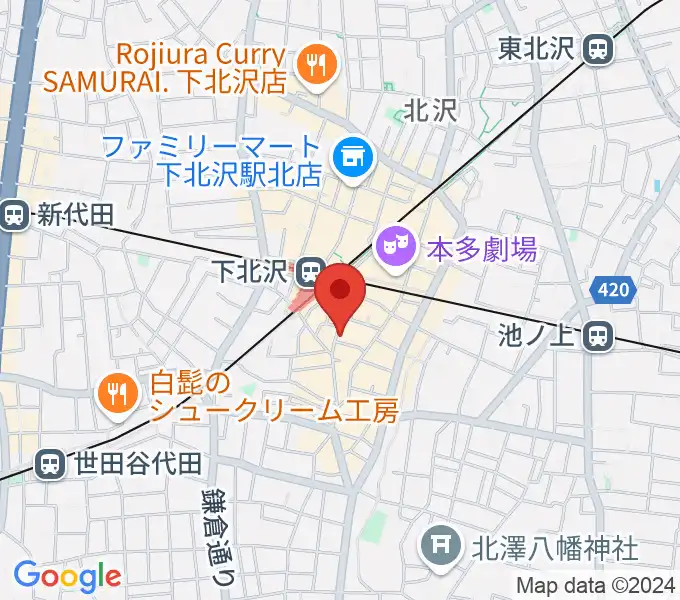 下北沢モナレコードの地図