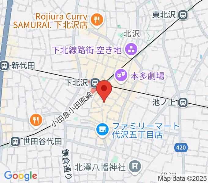 下北沢モナレコードの地図