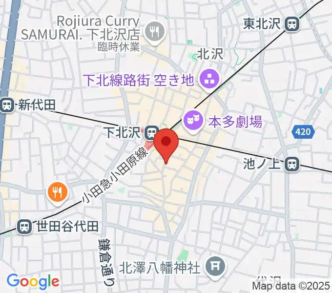 下北沢モナレコードの地図
